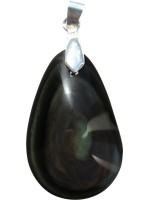 Pendentif Obsidienne Oeil Céleste double face - pierre percée