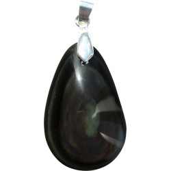 Pendentif Obsidienne Oeil Céleste double face - pierre percée