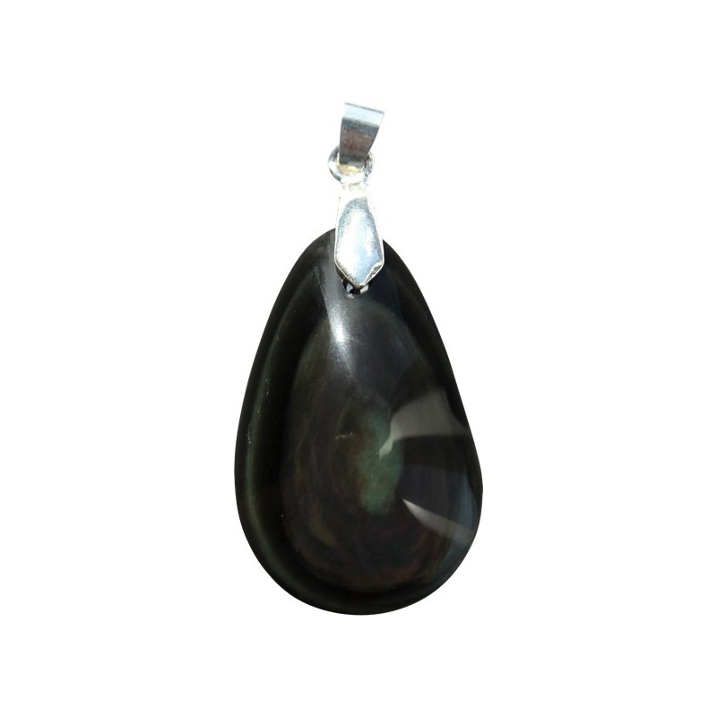 Pendentif Obsidienne Oeil Céleste double face - pierre percée