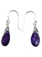 BOUCLES D'OREILLES ARGENT GOUTTE FACETTEE - AMETHYSTE