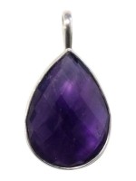 PENDENTIF AMETHYSTE OVALE FACETTE - PIERRE 2,5 CM