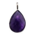 PENDENTIF AMETHYSTE OVALE FACETTE - PIERRE 2,5 CM