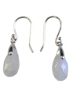 BOUCLES D'OREILLES ARGENT GOUTTE FACETTEE - PIERRE DE LUNE