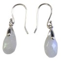 BOUCLES D'OREILLES ARGENT GOUTTE FACETTEE - PIERRE DE LUNE