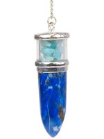  Pendule pointe Lapis et remplissage Larimar 