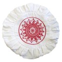 HOUSSE ZAFU BLANCHE - BRODERIE MANDALA ROUGE