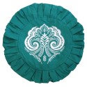 HOUSSE ZAFU VERTE - BRODERIE MANDALA BLANCHE