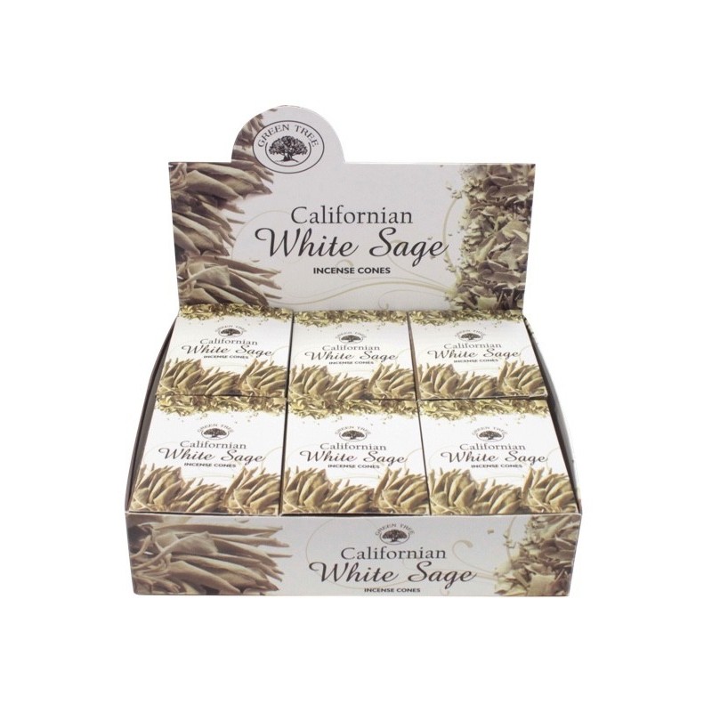 ENCENS GREEN TREE WHITE SAGE CONES 15 GR - LOT DE 12