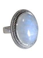 BAGUE ARGENT PIERRE DE LUNE T53