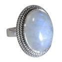 BAGUE ARGENT PIERRE DE LUNE T53