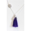 COLLIER ARGENT AMETHYSTE FLEUR DE VIE POMPON