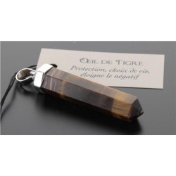 PENDENTIF ARGENT POINTE OEIL DE TIGRE