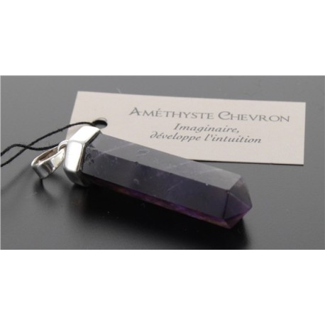 PENDENTIF ARGENT POINTE AMETHYSTE CHEVRON