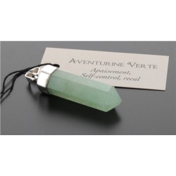 Pendentif Argent pointe Aventurine Verte