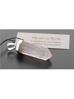 PENDENTIF ARGENT POINTE QUARTZ ROSE