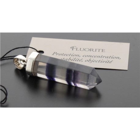 PENDENTIF ARGENT POINTE FLUORITE