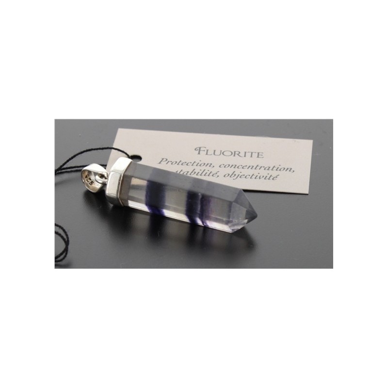 PENDENTIF ARGENT POINTE FLUORITE