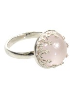 BAGUE SERTIE QUARTZ ROSE - TAILLE 52