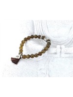 BRACELET YOGA LABRADORITE POMPON ET LOTUS