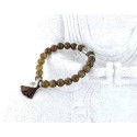 BRACELET YOGA LABRADORITE POMPON ET LOTUS