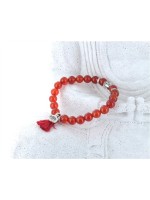 BRACELET YOGA CORNALINE POMPON ET LOTUS