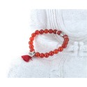 BRACELET YOGA CORNALINE POMPON ET LOTUS