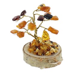 Arbre du bonheur - Ambre mixte 5 cm - 16 pierres