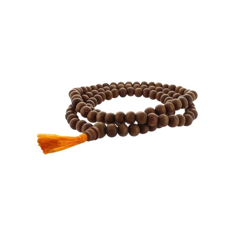 Collier Mala en bois de Santal