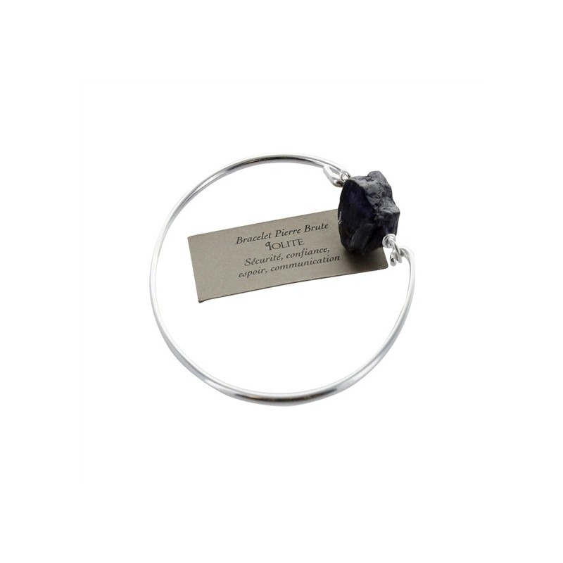 Bracelet en Argent Pierre Brute Iolite