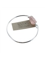 Bracelet en Argent Pierre Brute Quartz Rose