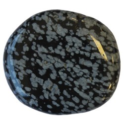 Pierres roulées plates - Obsidienne Mouchetée - Lot de 10