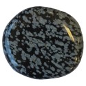 Pierres roulées plates - Obsidienne Mouchetée - Lot de 10