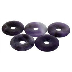 Pi Chinois Améthyste semi poli 30 mm - Lot de 5 pièces