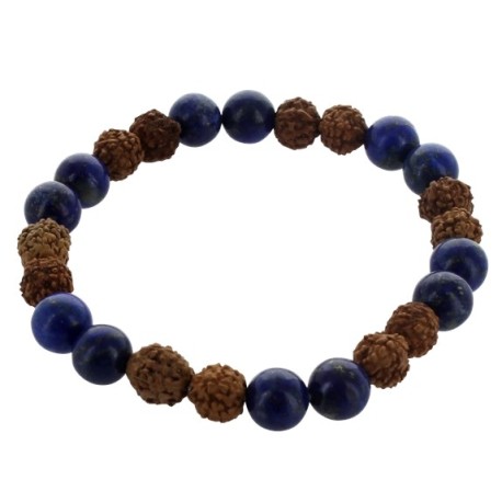 Bracelet Homme Lapis Lazuli et Perle de Rudraksha