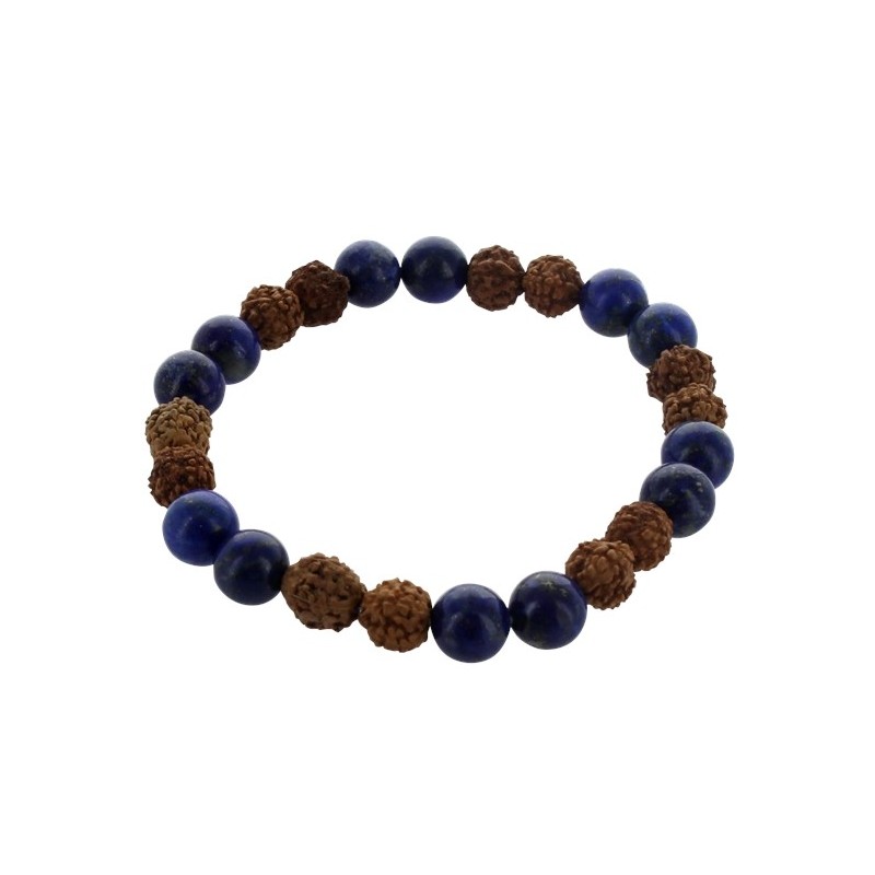 Bracelet Homme Lapis Lazuli et Perle de Rudraksha