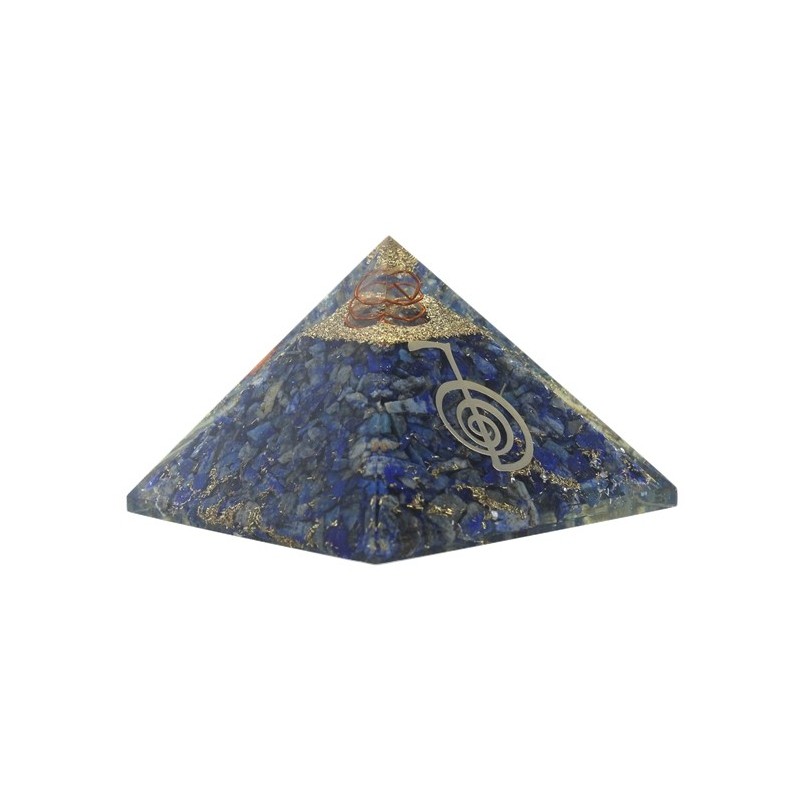 Pyramide Orgonite Lapis Lazuli avec Symbole Reiki