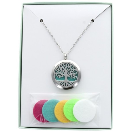 Coffret Sautoir Pendentif Diffuseur - Arbre de Vie - 3 cm