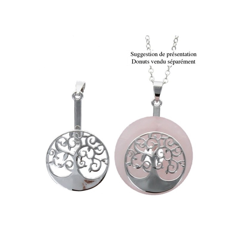 Porte Donut finition Rhodium - Arbre de Vie - Lot de 2