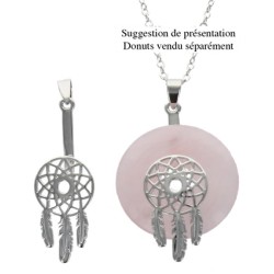 Porte Donut finition Rhodium - Mini Dreamcatcher  - Lot de 2 pcs