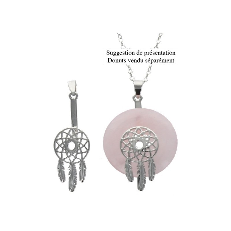 Porte Donut finition Rhodium - Mini Dreamcatcher  - Lot de 2 pcs