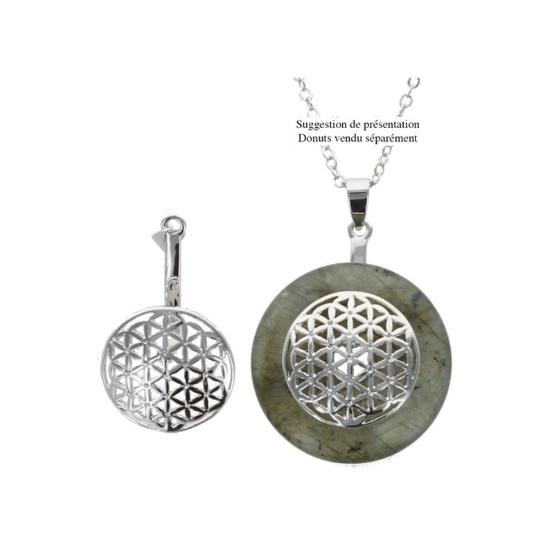 Porte Donut finition Rhodium - Fleur de Vie - Lot de 2