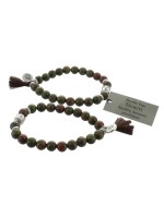 Bracelet Yoga Unakite Pompon et Lotus - lot de 2