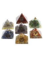 Ensemble de 7 Pyramides Orgonite Chakras