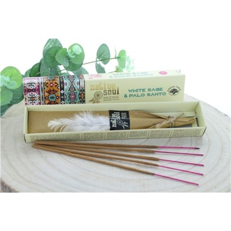 Encens Green Tree Native Soul Sauge Blanche & Palo Santo Lot de 12