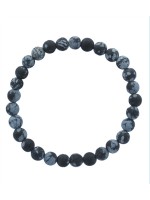 Bracelet Obsidienne mouchetée Perles rondes 6 mm Mates