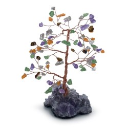 Arbre du Bonheur Quartz multicolore 72 pierres