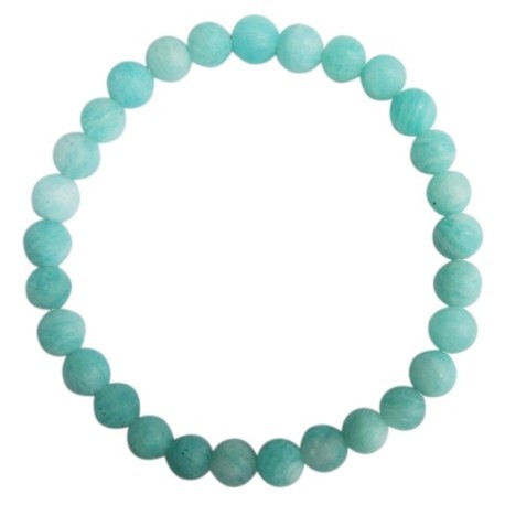 Bracelet Amazonite Perles rondes 6 mm Mates