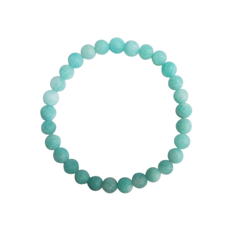 Bracelet Amazonite Perles rondes 6 mm Mates