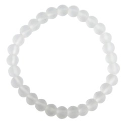 Bracelet Cristal de Roche Perles rondes 6 mm Mates