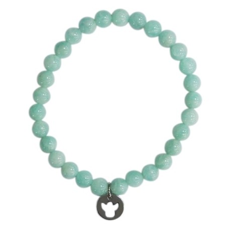 Bracelet Amazonite Perles rondes 6 mm Breloque ange